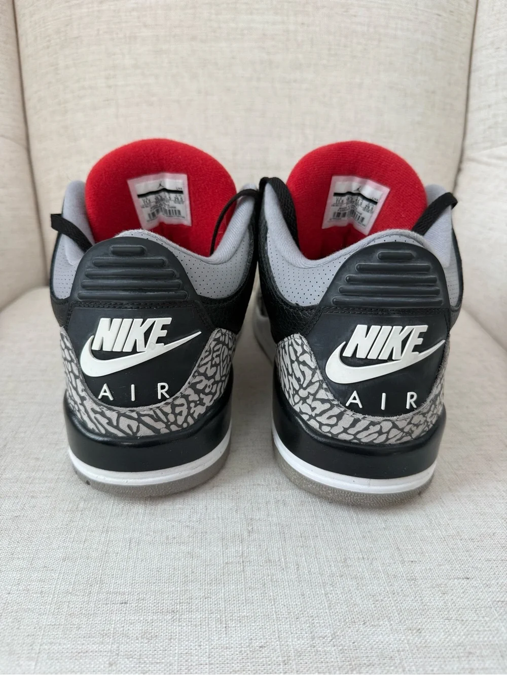 Nike Air Jordan 3 Retro Black Cement Mens 11.5 Leather Basketball Sneakers 2017